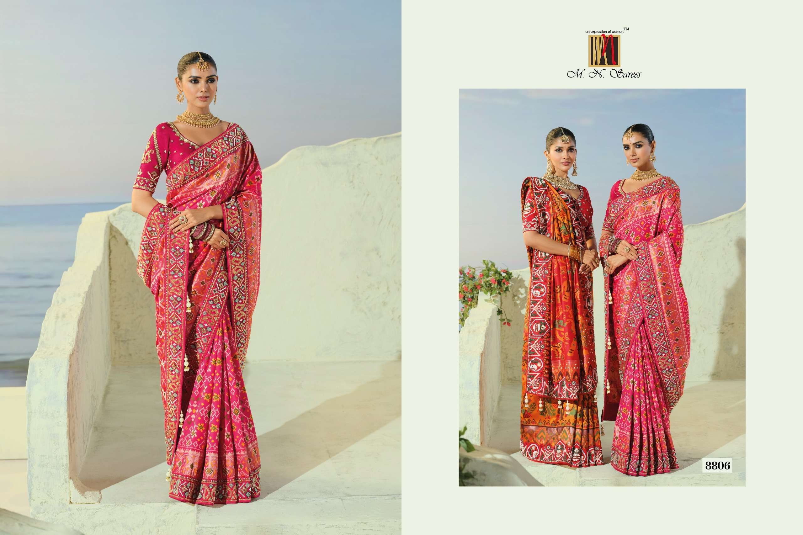 MN The Heritage Of Patola 8800 Series fancy fabric saree wholesale in surat